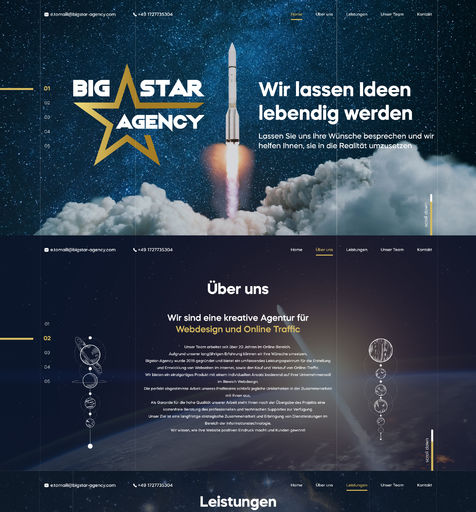 Landing Page Bigstar Agency  Сайт под ключ